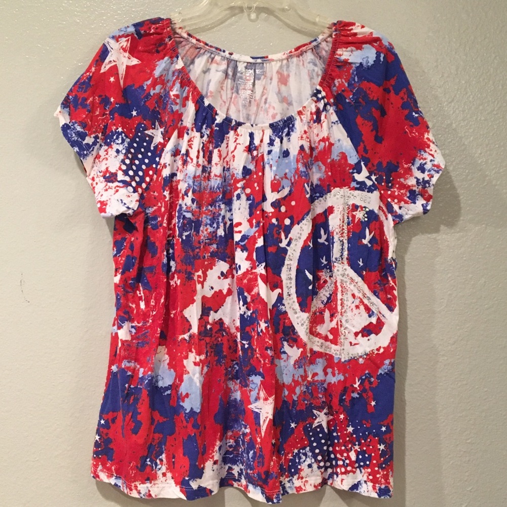 🌷4/$15 Patriotic Short Sleeve Tee Size S